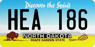 ND license plate HEA186