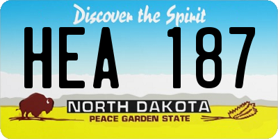 ND license plate HEA187
