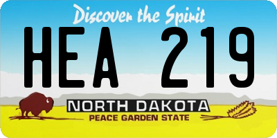ND license plate HEA219