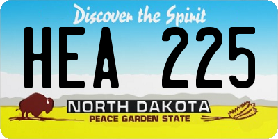 ND license plate HEA225