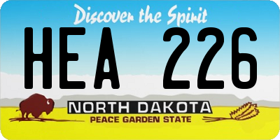 ND license plate HEA226