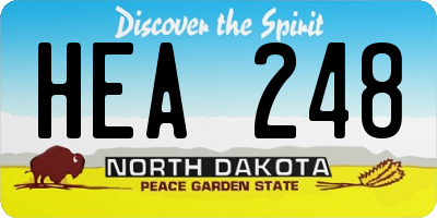 ND license plate HEA248