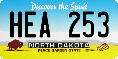 ND license plate HEA253