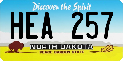 ND license plate HEA257