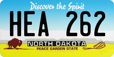 ND license plate HEA262