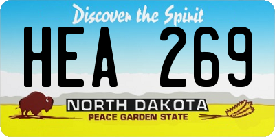 ND license plate HEA269
