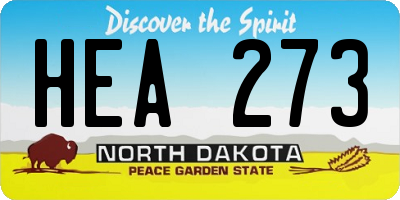 ND license plate HEA273