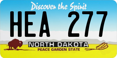 ND license plate HEA277