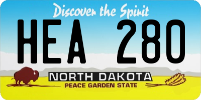 ND license plate HEA280