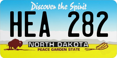 ND license plate HEA282