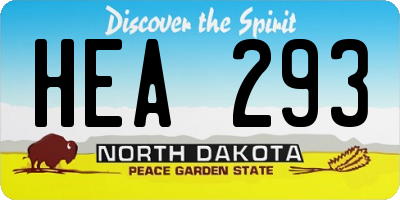 ND license plate HEA293