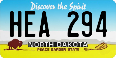 ND license plate HEA294