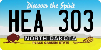 ND license plate HEA303