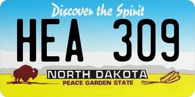 ND license plate HEA309