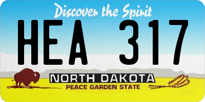 ND license plate HEA317