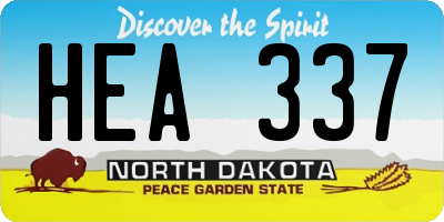 ND license plate HEA337