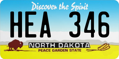 ND license plate HEA346
