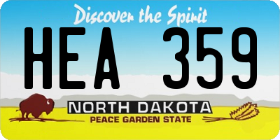 ND license plate HEA359