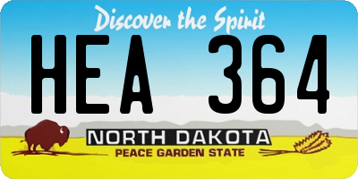 ND license plate HEA364