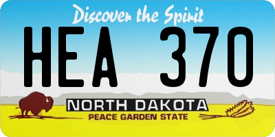 ND license plate HEA370