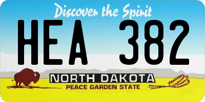 ND license plate HEA382