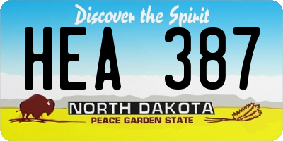 ND license plate HEA387