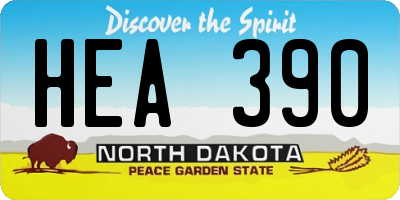 ND license plate HEA390
