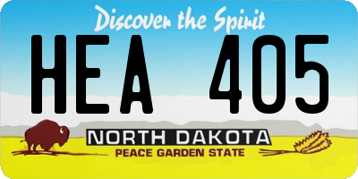 ND license plate HEA405