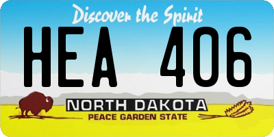 ND license plate HEA406