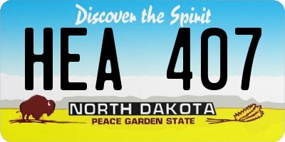 ND license plate HEA407