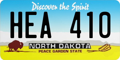 ND license plate HEA410