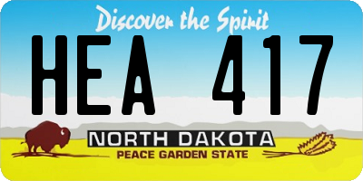 ND license plate HEA417