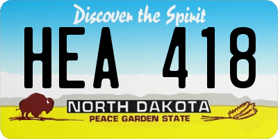ND license plate HEA418