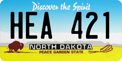 ND license plate HEA421