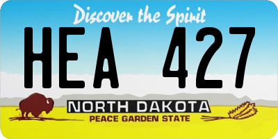 ND license plate HEA427