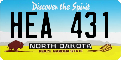 ND license plate HEA431