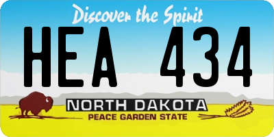 ND license plate HEA434