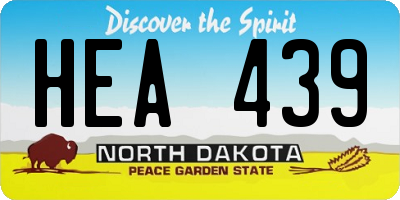 ND license plate HEA439