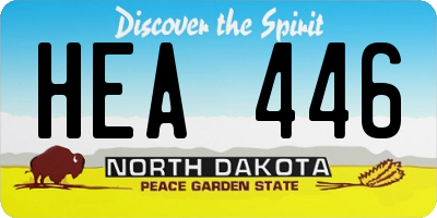 ND license plate HEA446