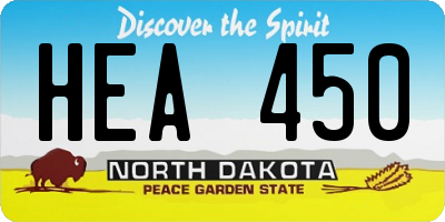 ND license plate HEA450