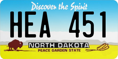 ND license plate HEA451