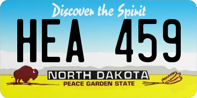 ND license plate HEA459