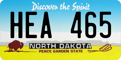 ND license plate HEA465
