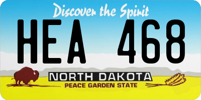 ND license plate HEA468