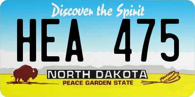 ND license plate HEA475