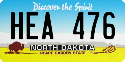 ND license plate HEA476