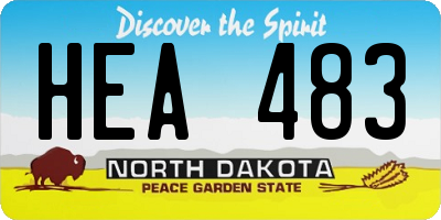 ND license plate HEA483