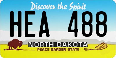 ND license plate HEA488