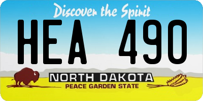 ND license plate HEA490