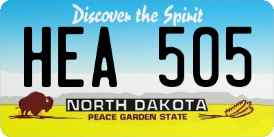 ND license plate HEA505